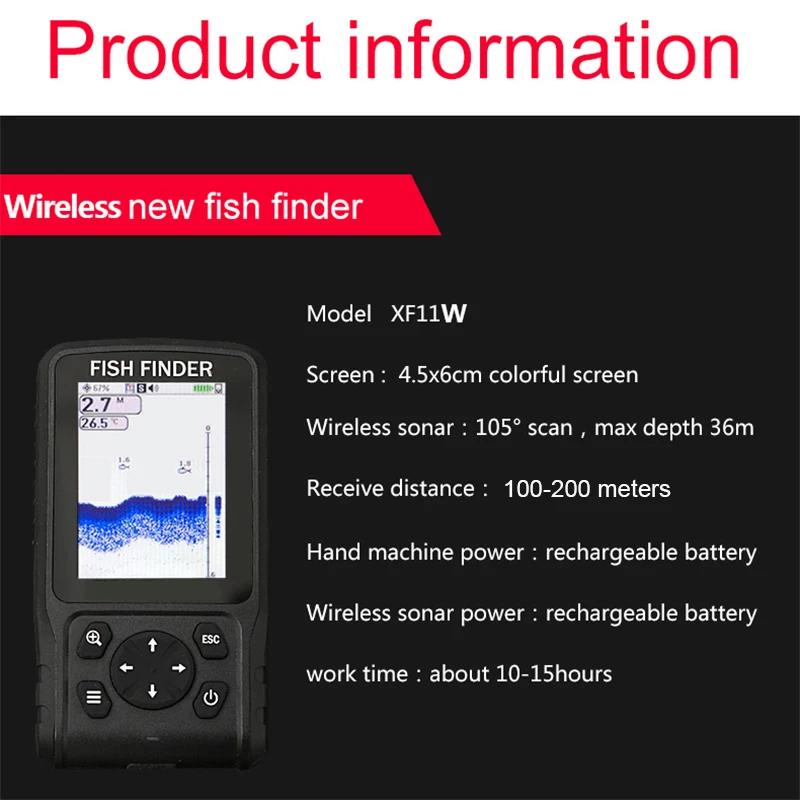 Détecteur poissons sans fil 200m sonar matriciel batterie rechargeable anglais russe