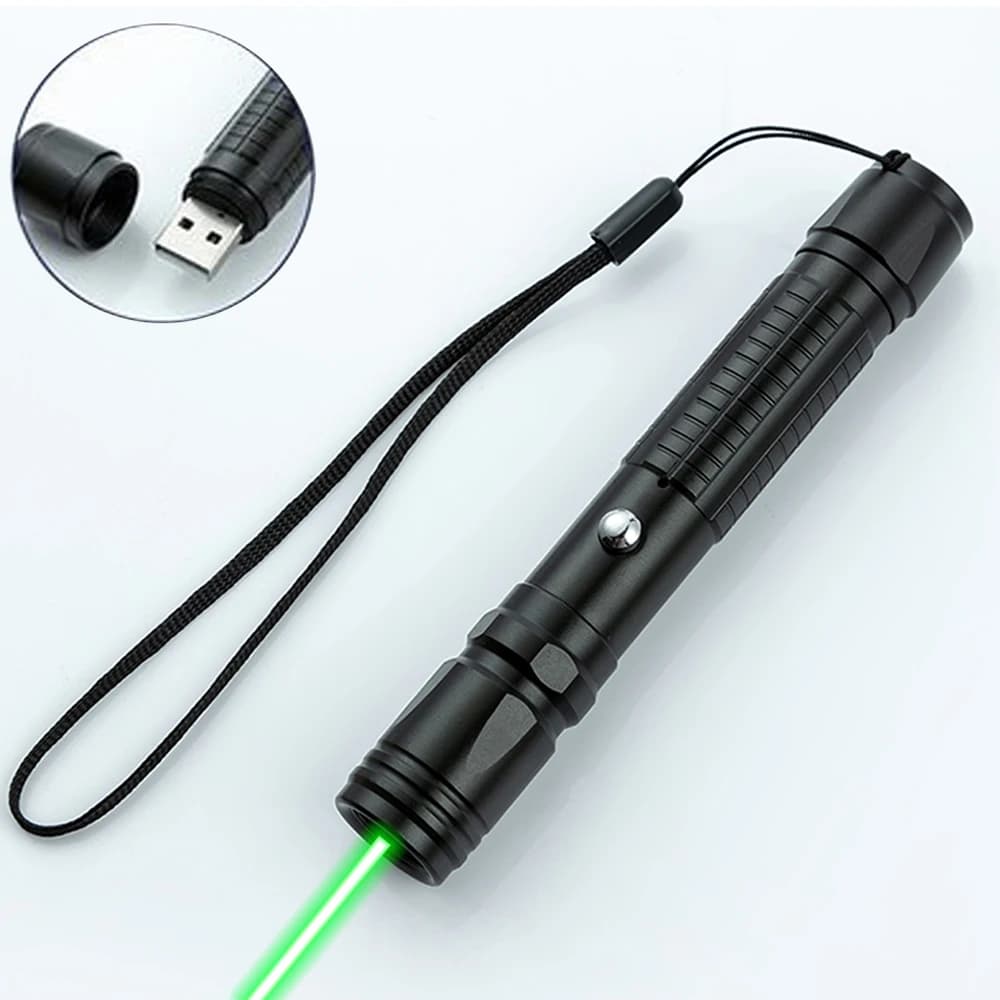 Pointeur laser USB vert pour jeu avec chats - Lumière interactive pour divertir pendant la pêche