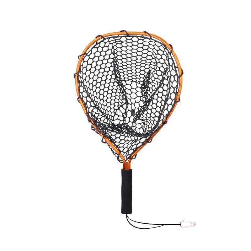 Filet de pêche portable ultra-léger en alliage aluminium - Silicone résistant à l'usure pour pêche à la mouche