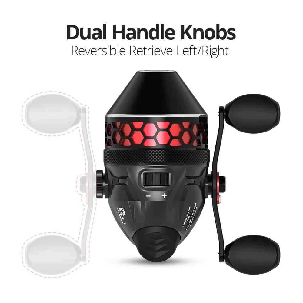 Moulinet spincast KastKing Brutus design push-button - Ratio 4.0:1 haute vitesse facile à utiliser