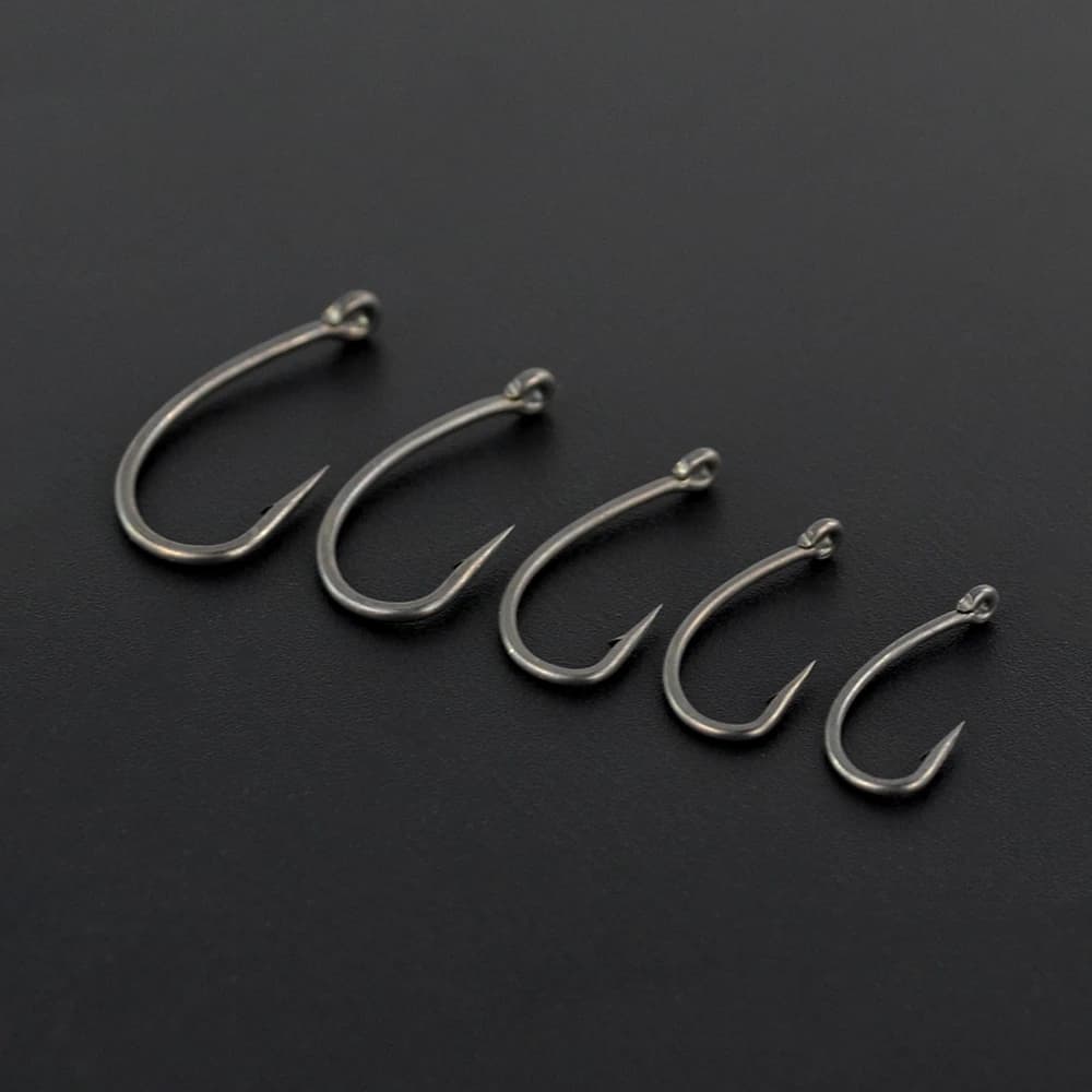 Hameçons carpe Hirisi 30x micro-barbe acier haute teneur en carbone, avec œillet et revêtement PTFE anti-corrosion