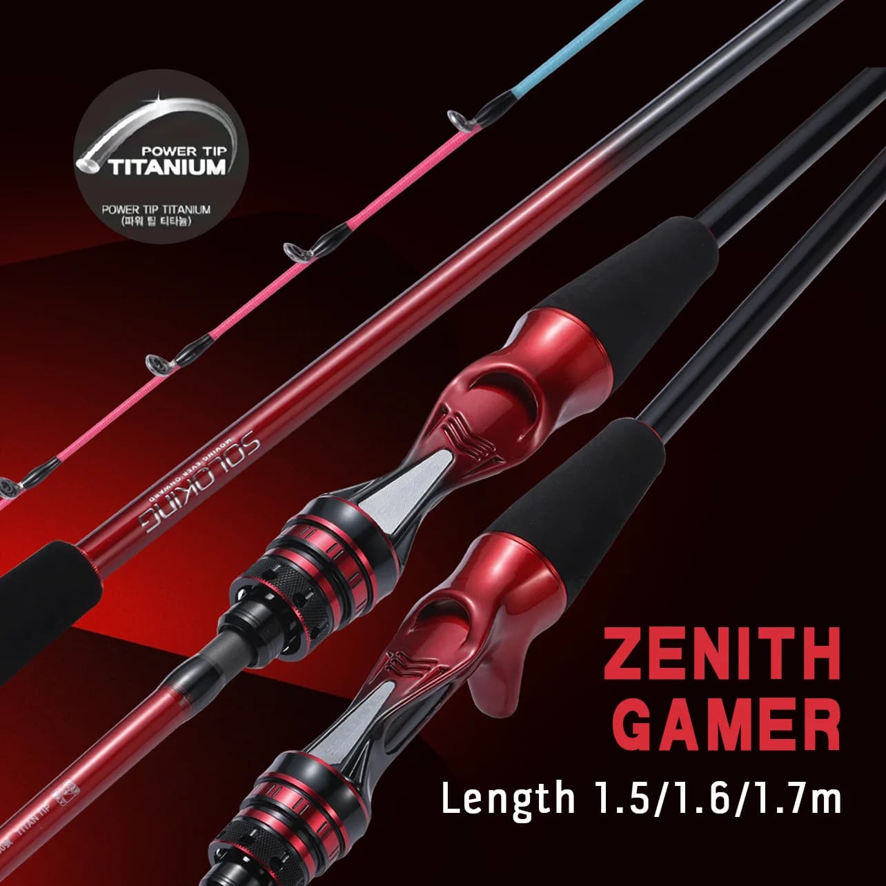 Canne à pêche SOLOKING ZENITH FOX ARC pointe titane pour pêche au calmar et seiche bateau