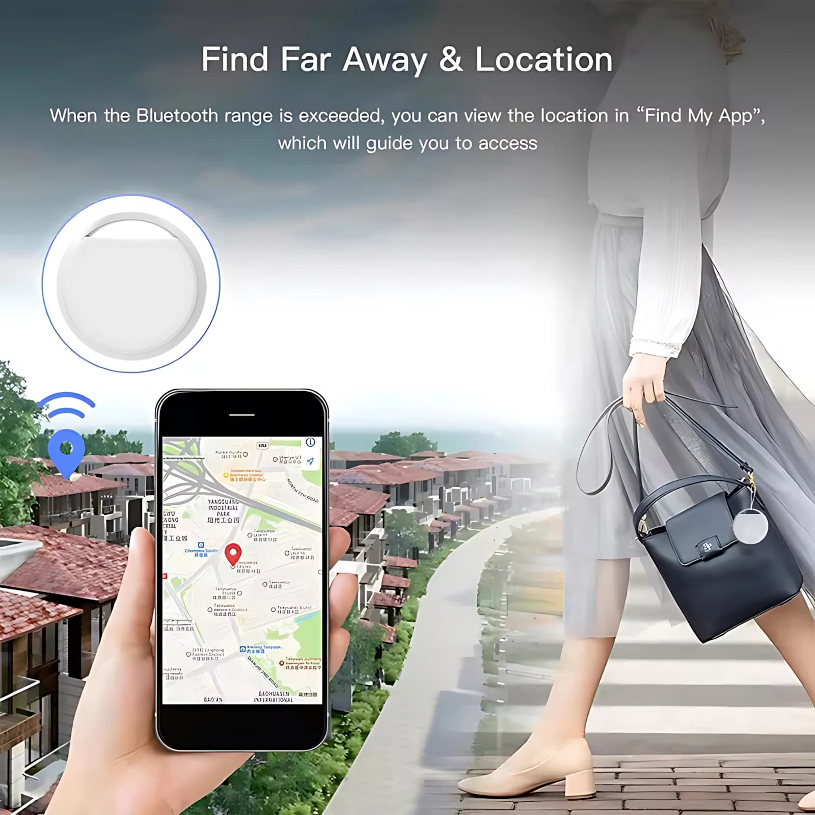 Tracker Bluetooth GPS mini compatible Apple - Localisateur MFI pour clés et matériel de pêche iOS
