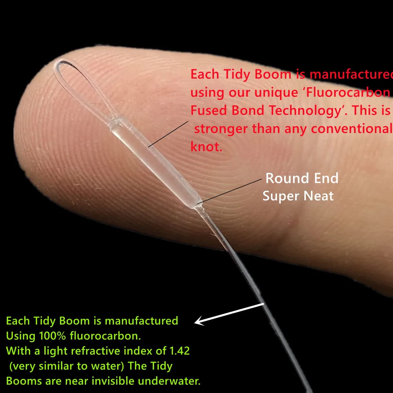 Bas de ligne fluorocarbone 100% fusionné pour pêche à la carpe en montage helicopter avec plombs