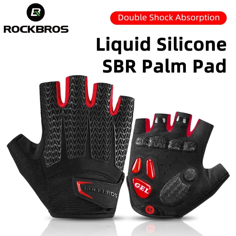 Gants vélo doigts coupés ROCKBROS avec amortisseurs SBR - Gants pêche été anti-dérapants respirants MTB