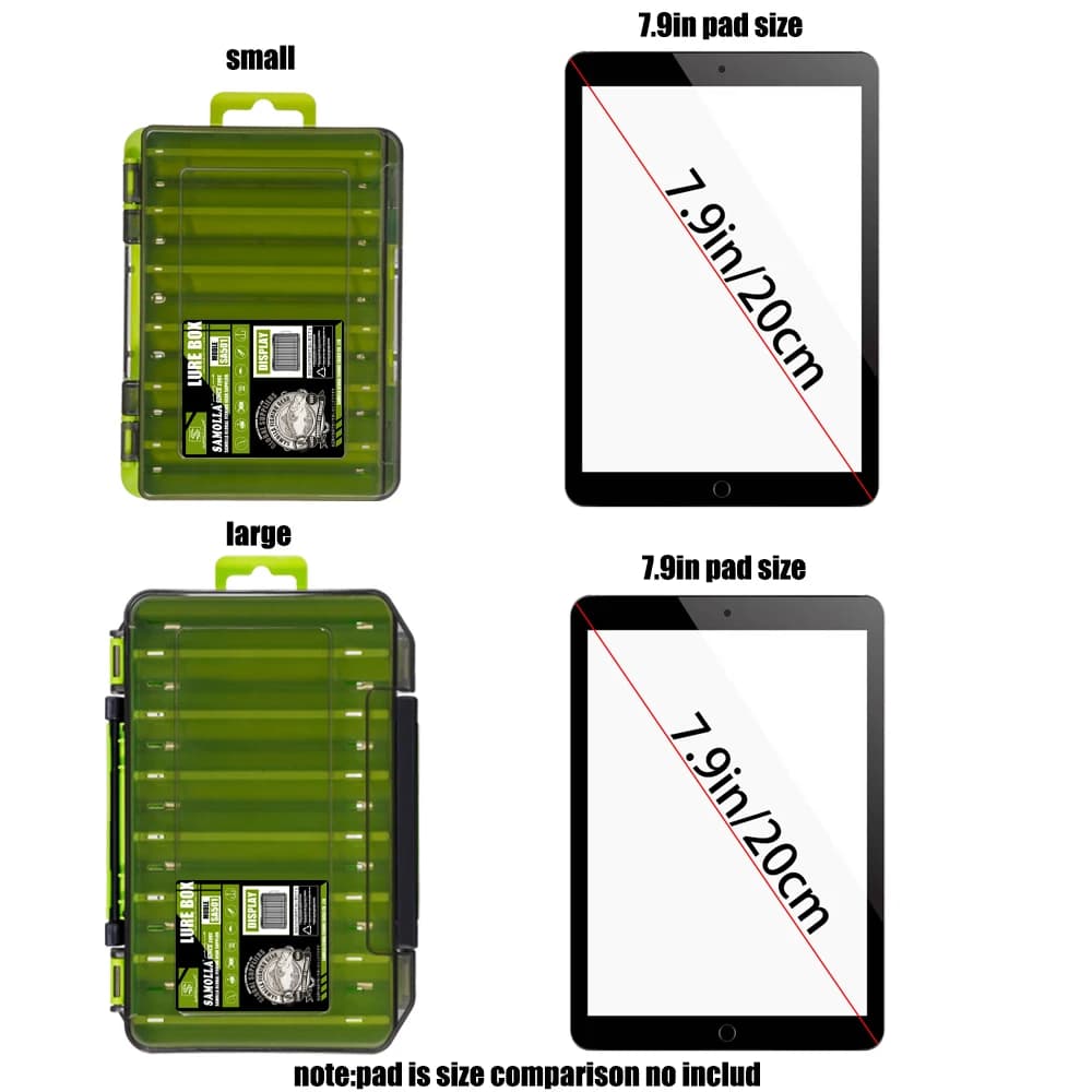 Boîte de pêche compacte double face SAMOLLA - Organisation durable pour leurres, hameçons et appâts