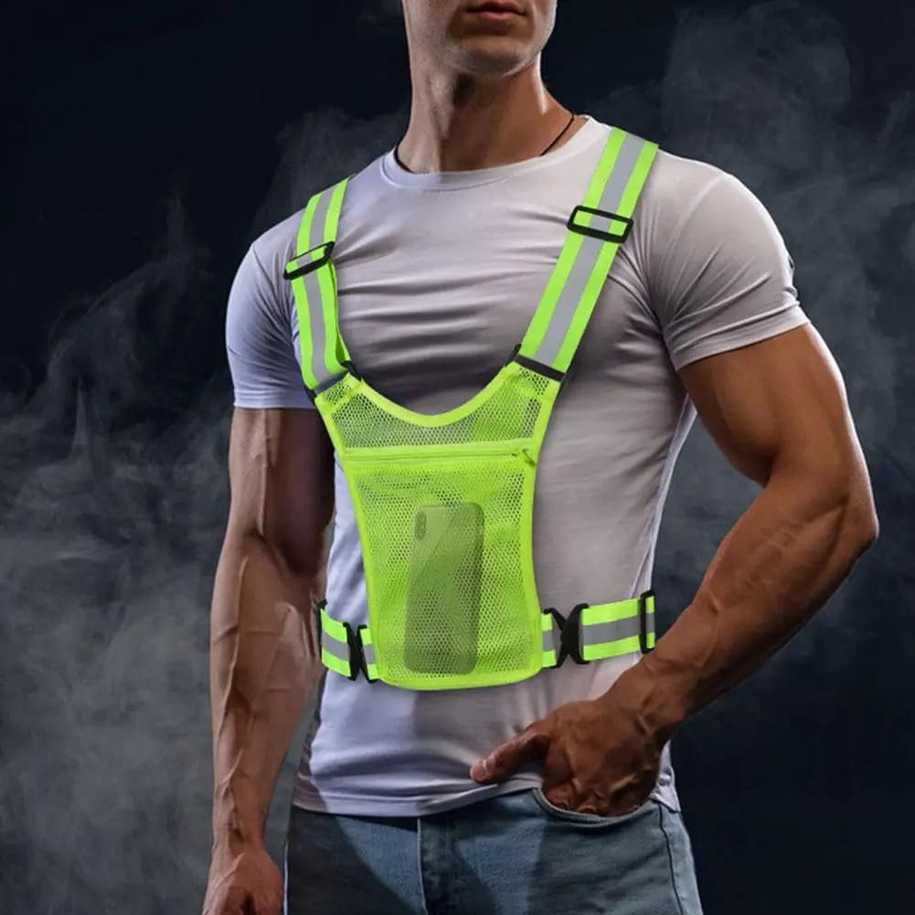 Gilet de sécurité réfléchissant avec rangement - Veste ajustable légère pour pêche, cyclisme et sports outdoor