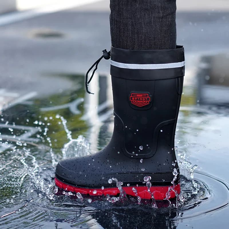 Nouvelles bottes de pluie mi-mollet homme semelle épaisse imperméables antidérapantes adultes