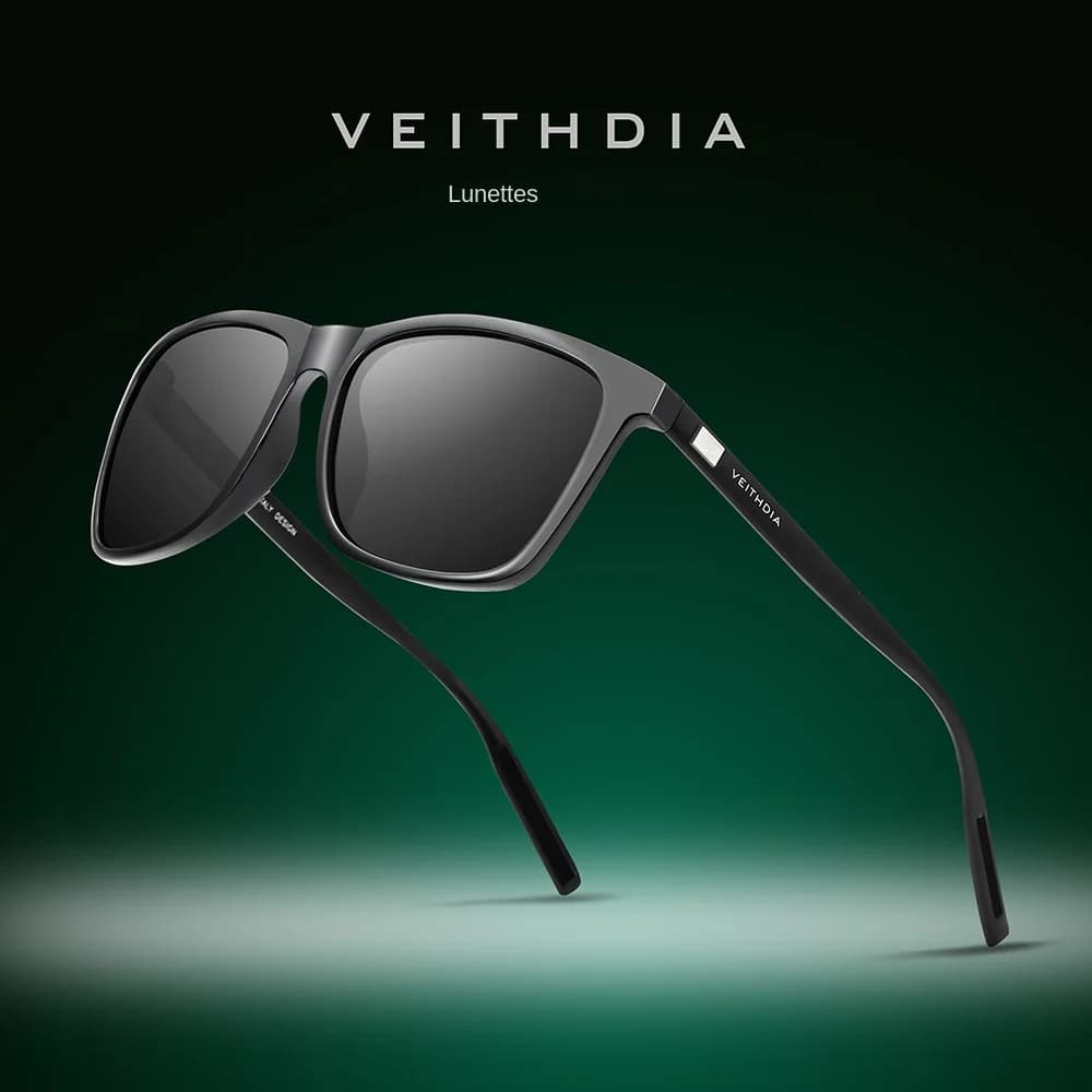 Lunettes vintage aluminium TR90 polarisées unisexe pêche rétro marque VEITHDIA 6108