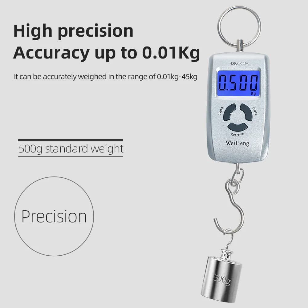 Balance digitale pêche 45kg/10g JUANJUAN - balance électronique portable pour bagages et pesée du matériel