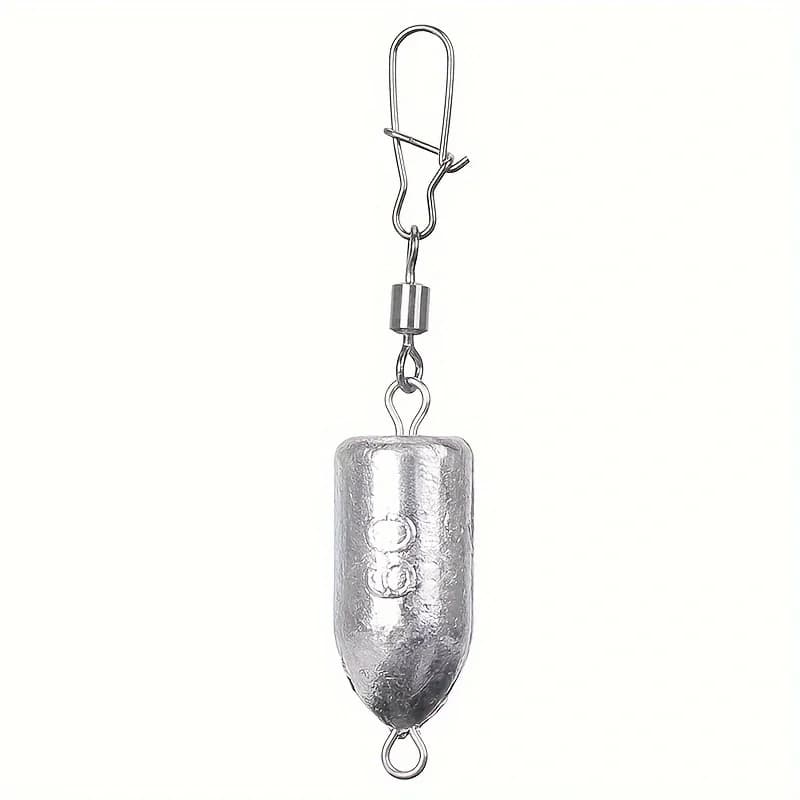 Plombs de pêche bass mer avec émerillon rapide - 5 pièces plombs bullet poids plongée 11 tailles au choix