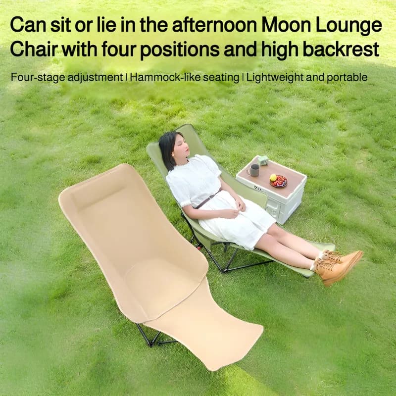 Chaise pliante extérieure ajustable avec repose-pieds pour camping, balcon ou pêche