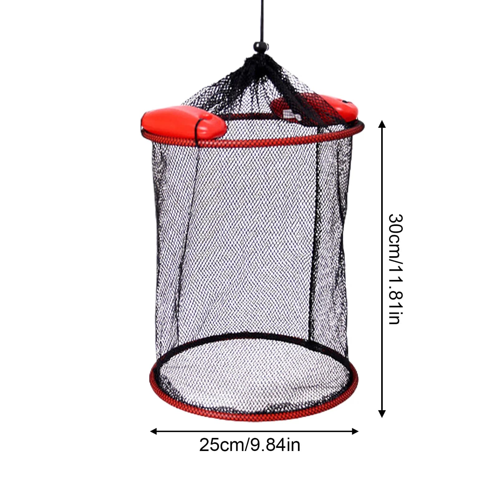 Filet de pêche flottant anti-fuite avec panier renforcé pour poissons, crevettes et écrevisses, portable et robuste