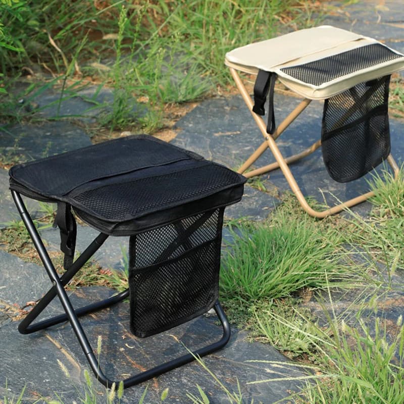 Tabouret pliant portable léger en toile avec sac bandoulière pour pêche et camping
