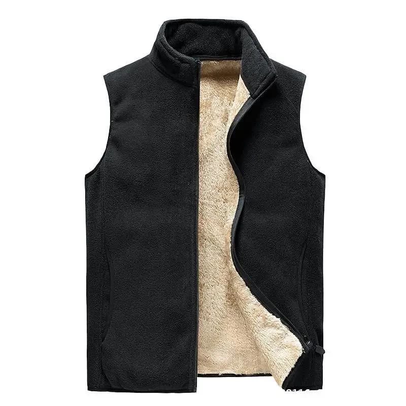 Gilet d'hiver en laine cachemire pour pêche élégante, fermeture éclair et coupe casual tailles S à 8XL