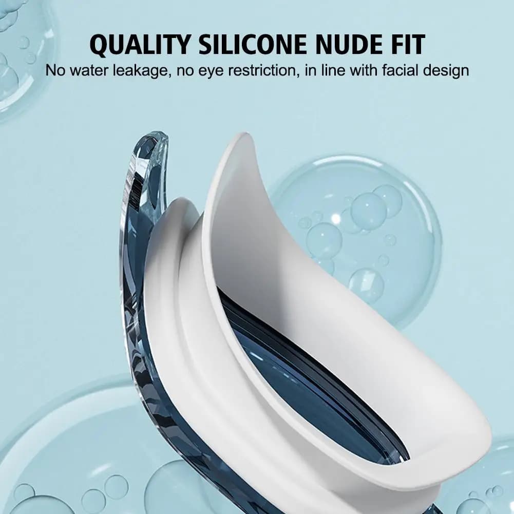Lunettes de natation adultes grand cadre réglables avec bouchons d'oreilles HD silicone