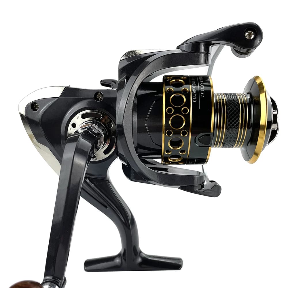 Moulinet de pêche spinning BK2000-7000 pour carpe et mer, 13 roulements à billes, ratio 5.2:1, bobine métal robuste