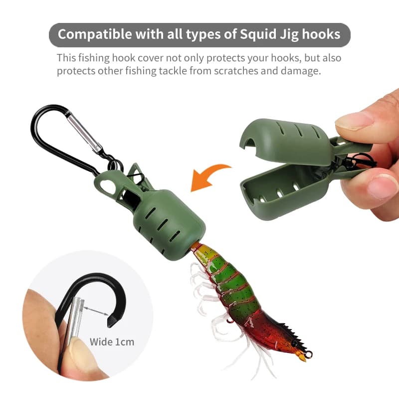 Kit protection leurres calmar 6 pièces Webfoot octopus egi cover avec mousqueton pêche mer