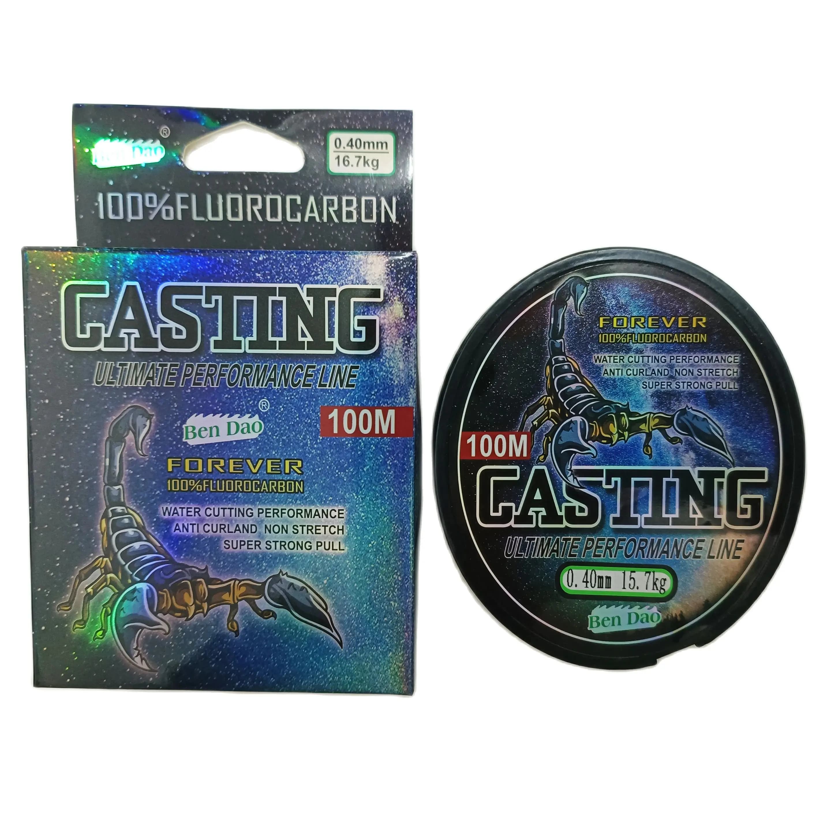 Ligne carpe fluorocarbone 100M - Leader monofilament fibre carbone pour pêche coulante