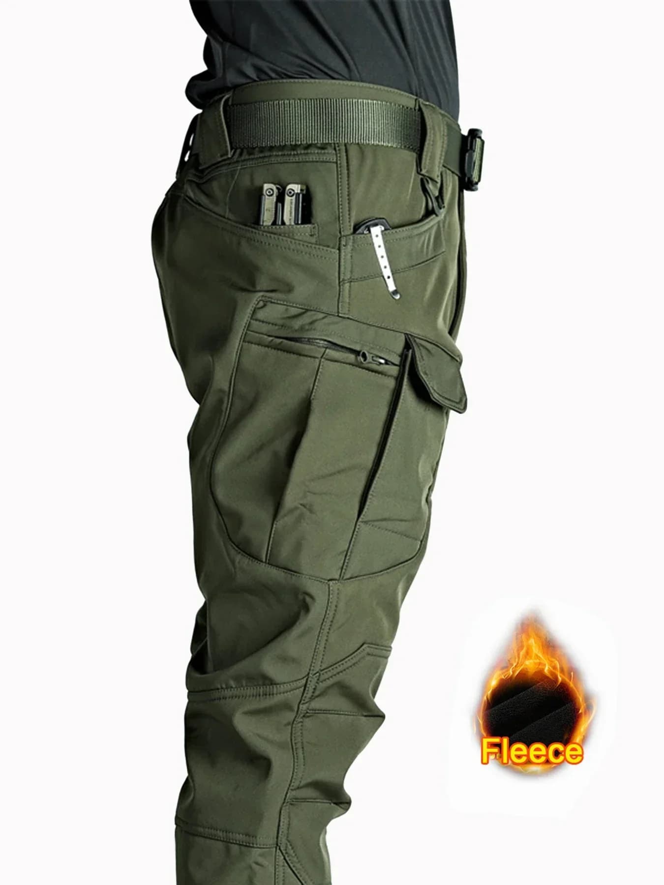 Pantalon cargo pêche avec poches rabattables pour randonnée pêche et pêche itinérante