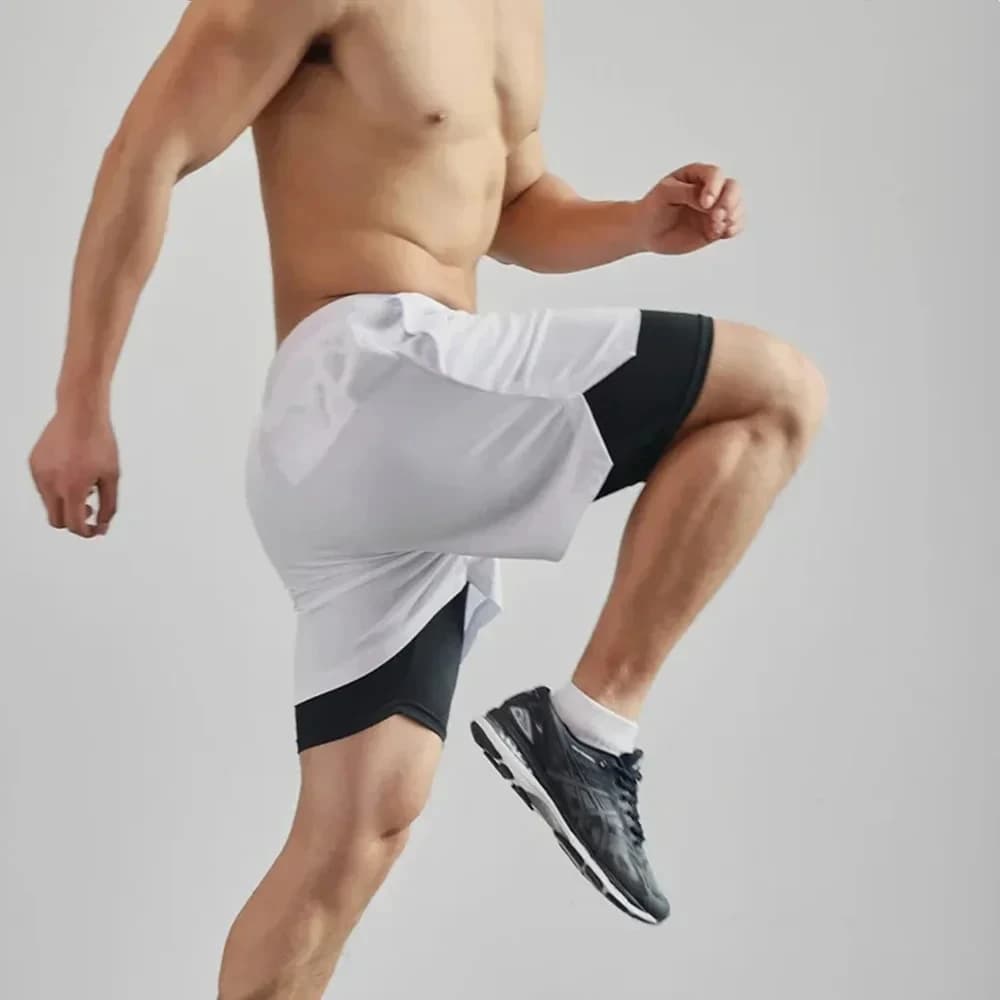 Short sport homme double couche respirant séchage rapide pêche été running basique M-3XL
