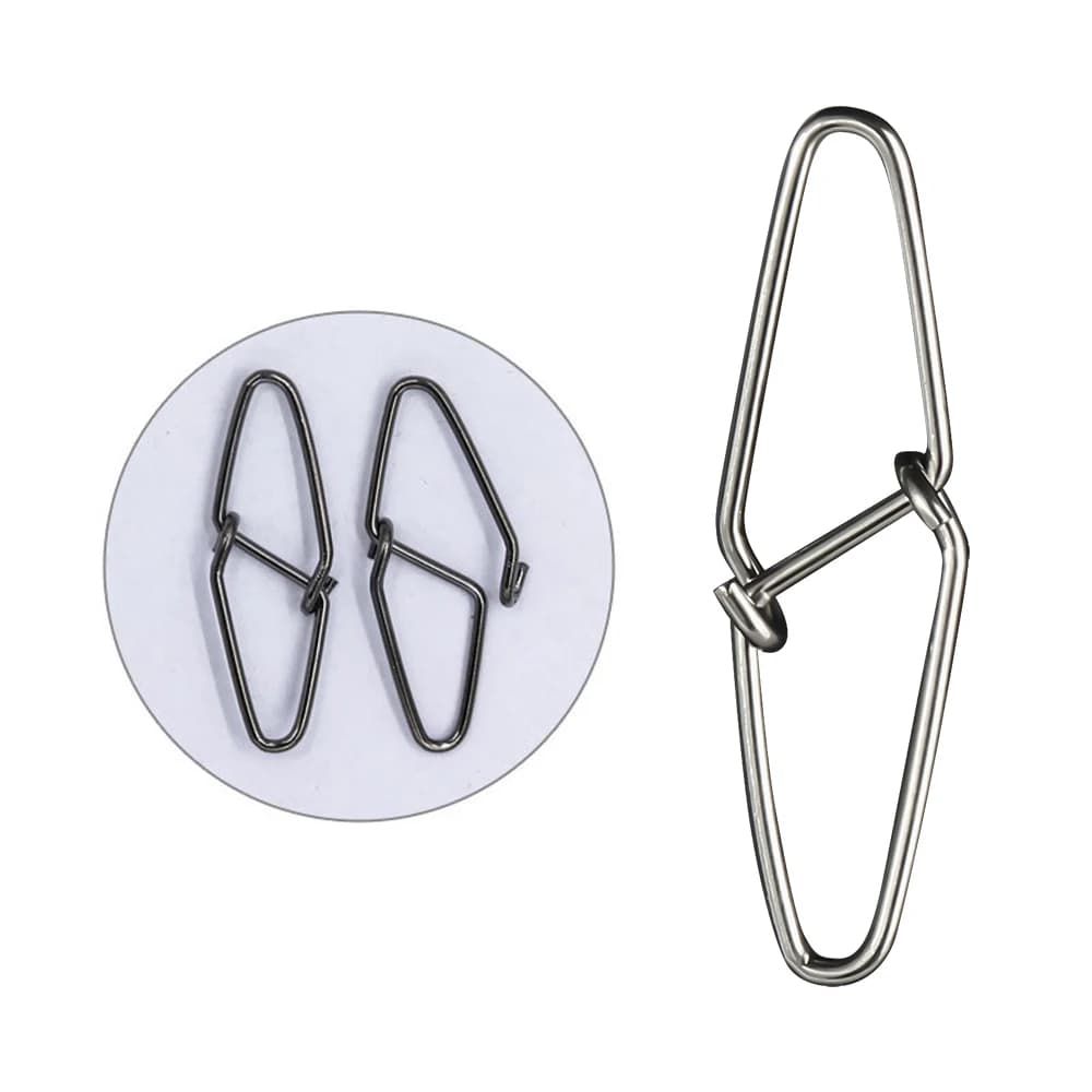 50-100 émerillons en acier inoxydable DNDYUJU avec mousqueton diamant pour leurres de pêche