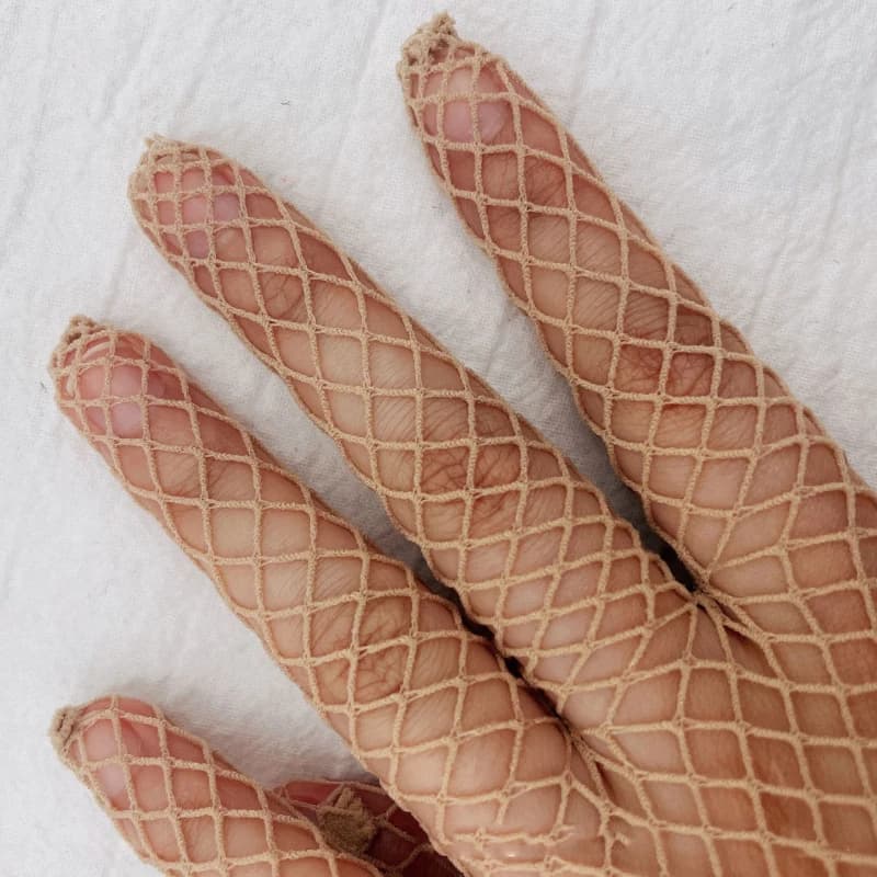 Gants résille pêche transparents élastiques longs - Cosplay, scène, performance et mode personnalité