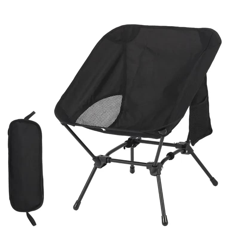 Chaise pliante carrée 4 pieds stable - Structure fer léger en croissant plus stable que tabouret triangulaire