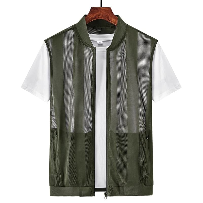 Veste d'été homme en mesh respirant pour la pêche et les loisirs en plein air