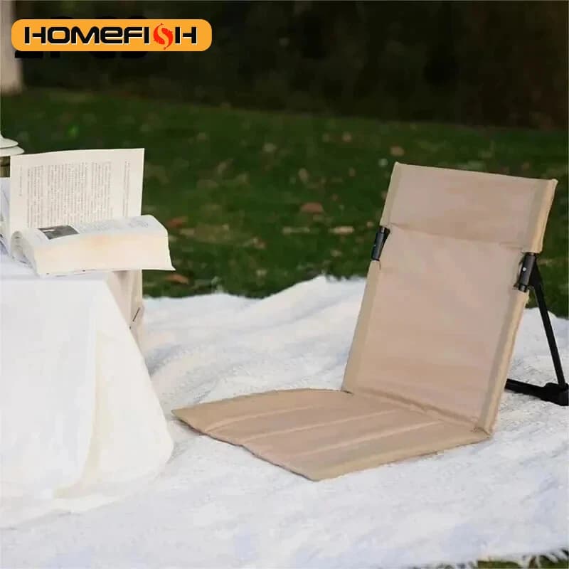 Chaise pliante camping avec dossier et coussin - Siège confortable pour jardin, plage et pêche