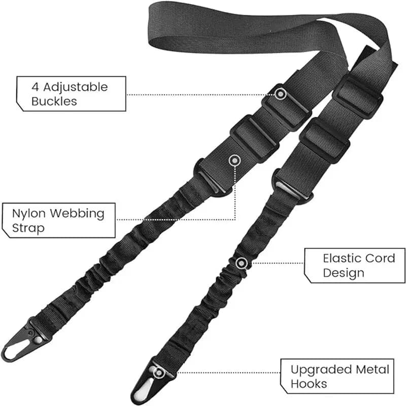 Bretelle tactique double point nylon réglable parfaite pêche chasse aventures extérieur
