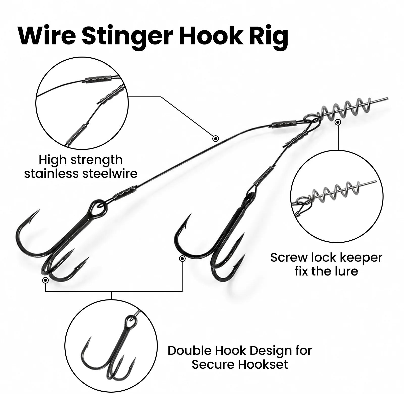 Hameçons Stinger Rig en acier à haute teneur en carbone pour pêche de brochet et autres poissons de lac et mer ocasions spéciales pêche sportive et loisirs