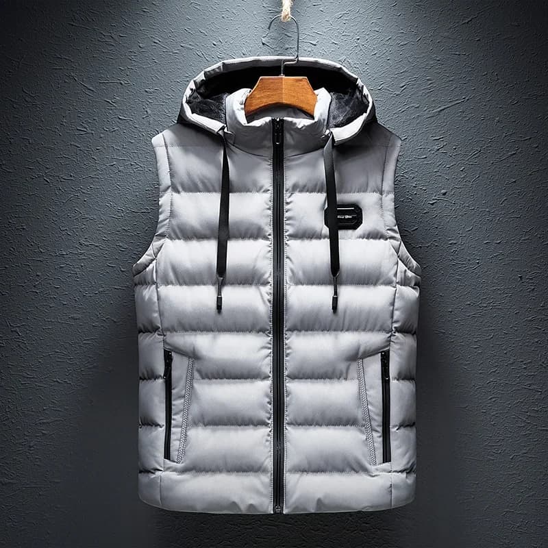 Veste sans manches homme capuche 6XL - Veste matelassée coton pêche casual mode vestes taille grande