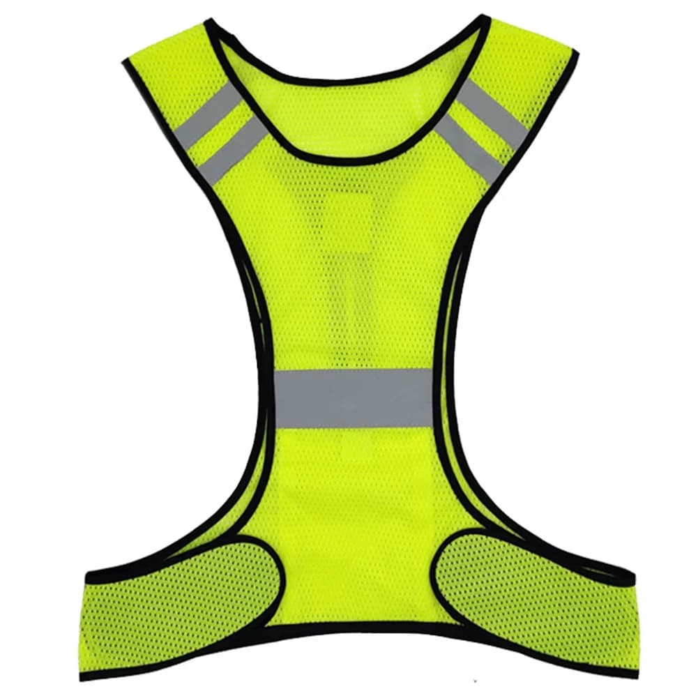 Gilet running haute visibilité nuit respirant - Veste sécurité travail nocturne pêche - Ajustable homme femme