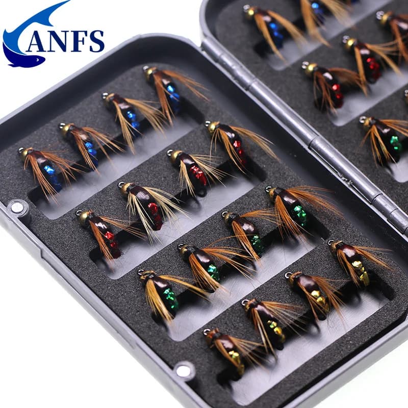 Kit mouches artificielles pêche truite nymphs scuds insectes leurres 4 8 32 pièces pour pêche à la mouche