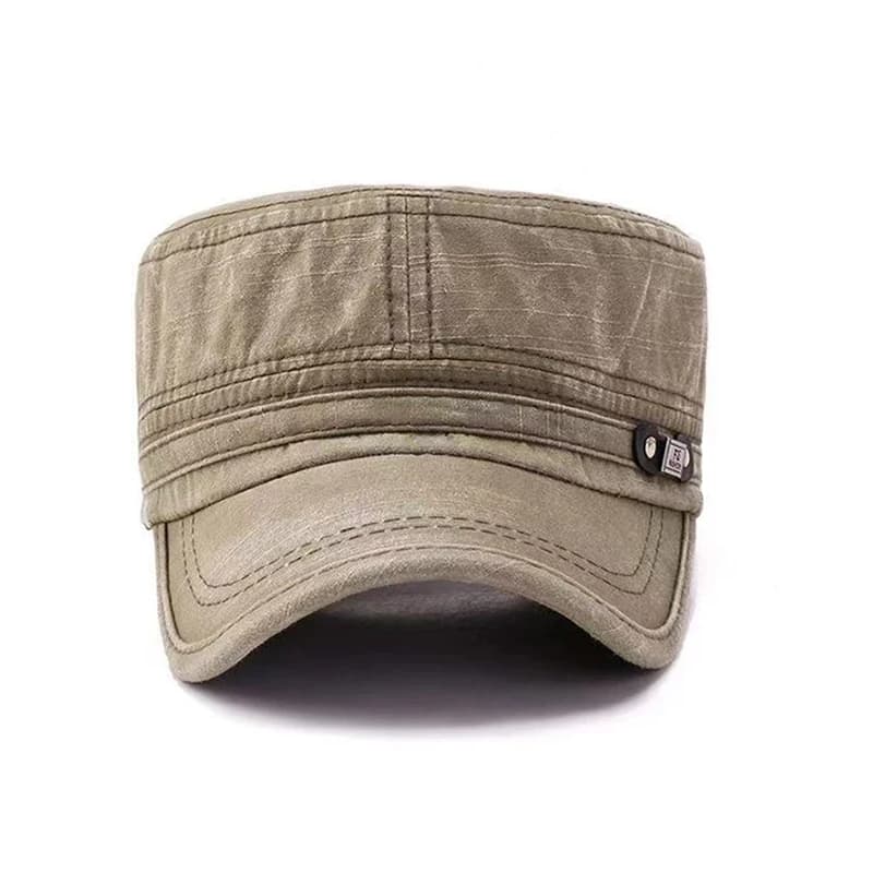 Casquette militaire coton lavé plat pêcheur ajustable extérieure rétro armée homme femme pêche