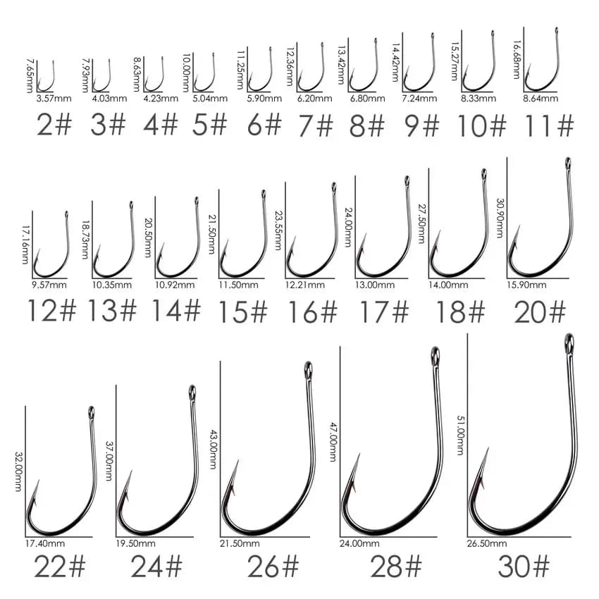 Hameçons Maruseigo Japonais Haute Carbone 50/10pcs - Hameçons Circle pour Carpe et Pêche à la Mouche