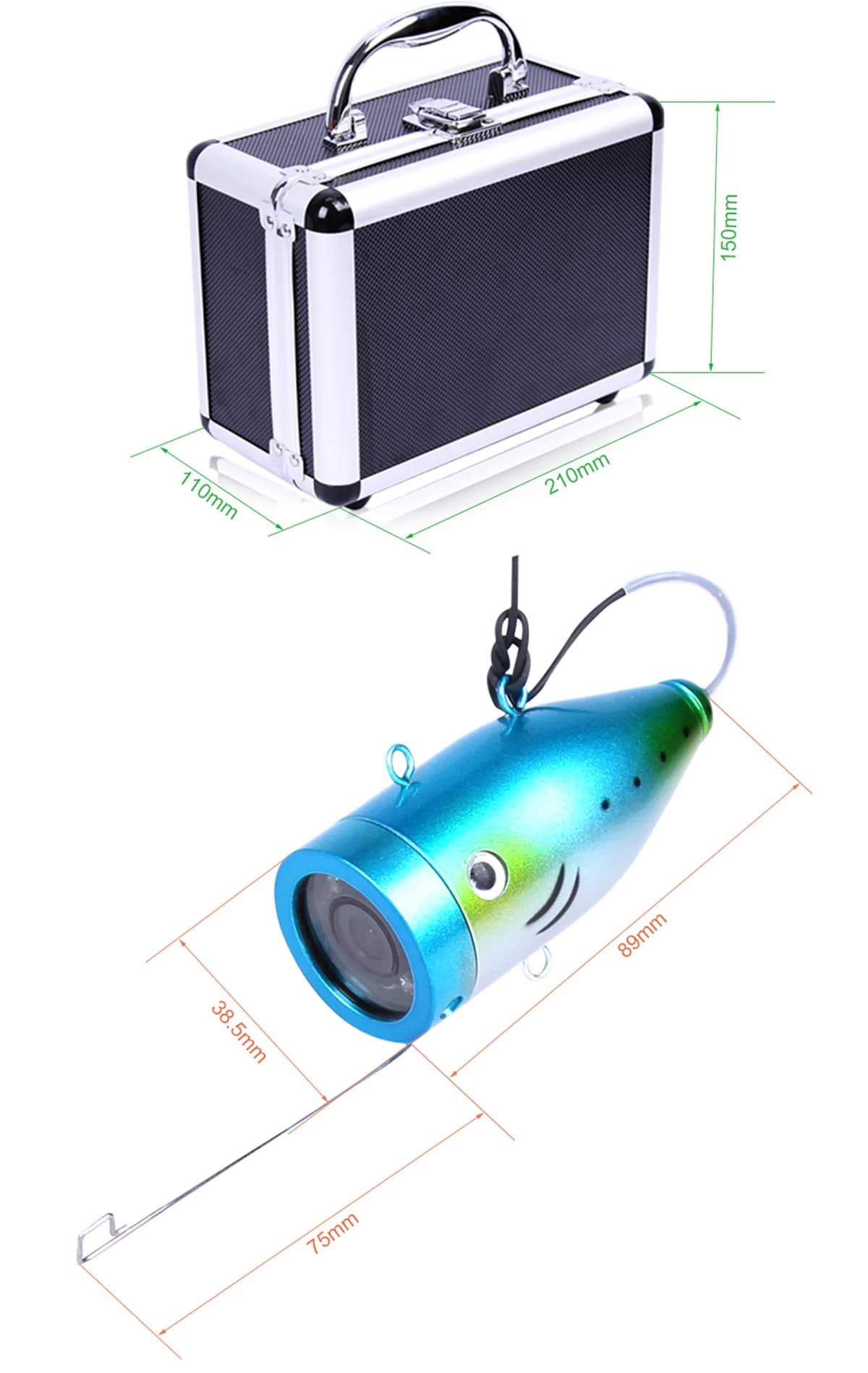 Caméra sous-marine HD 7 pouces 1000TVL pour pêcheur - Écran moniteur avec LED blanches et gros flotteur