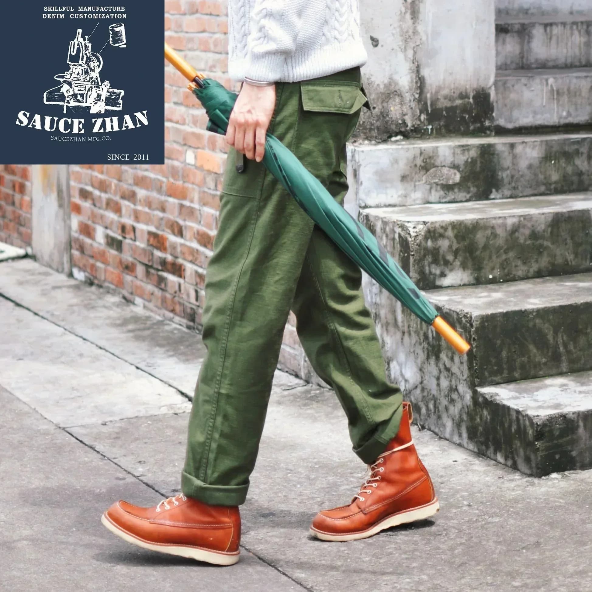 Pantalon utilitaire vintage OG107 satin coton pour pêche traditionnelle et classique