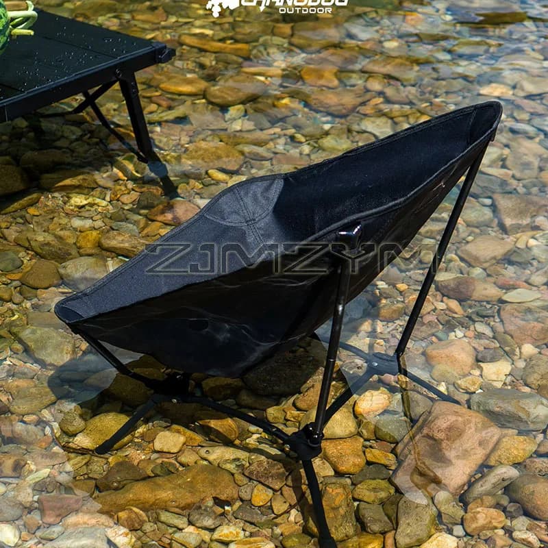Chaise lune portante 120KG stable 4-pieds pliable - Tabouret pêche plage camping randonnée ultra-léger