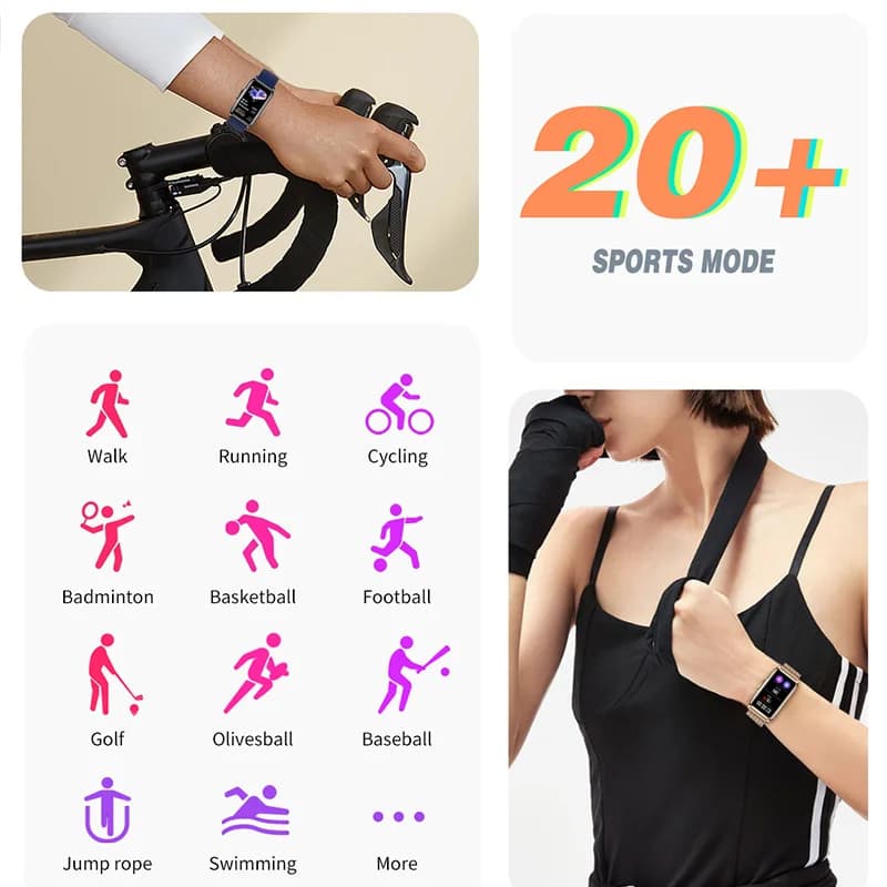 Bracelet connecté homme femme - Suivi cardiaque, oxymétrie, étanche, sport + cadeau - Compatible Android iOS