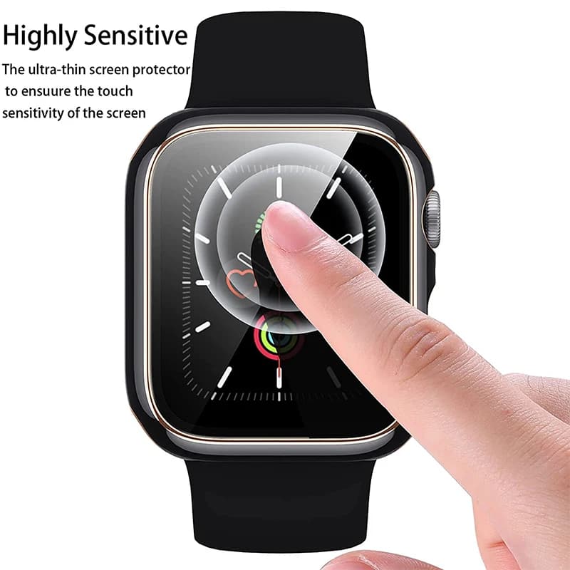 Protection Verre Trempé + Coque pour Apple Watch 45mm 41mm - Anti-Rayures pour Pêche et Sports Extrêmes