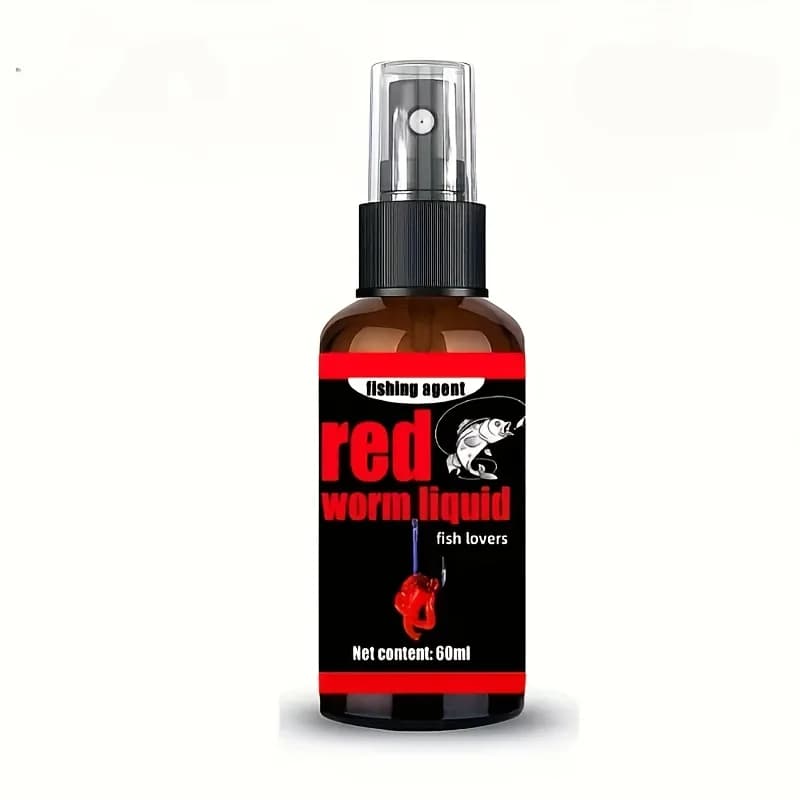 Spray appât puissant Red Worm - Attractant liquide longue durée - Pêche eau douce et mer