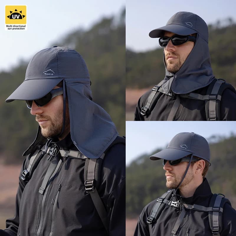 Chapeau de pêcheur Xinbaoguan 9237 été protection solaire homme femme séchage rapide écharpe casquette