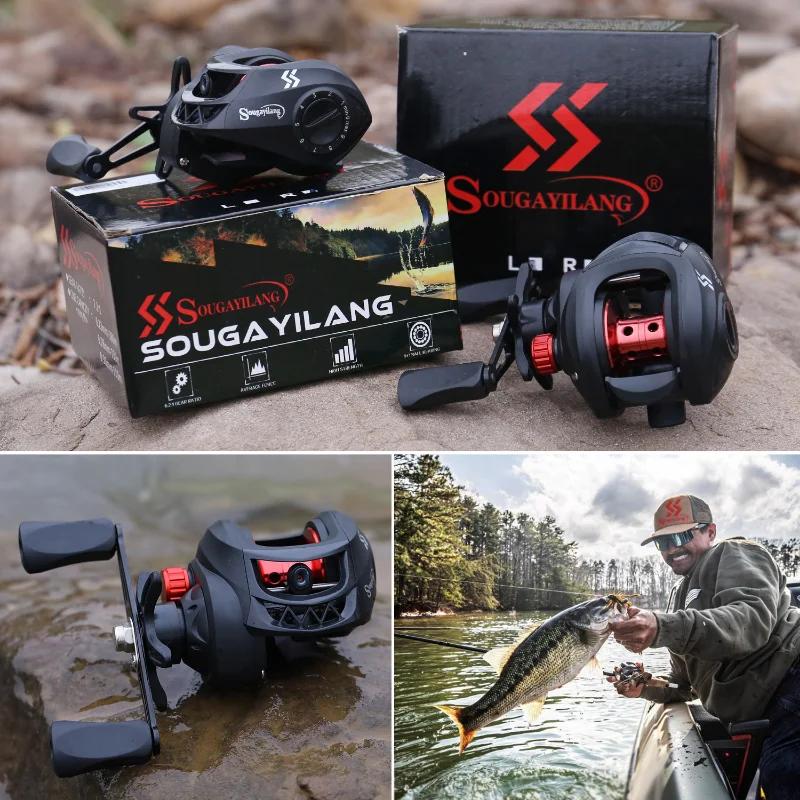 Moulinet baitcasting Sougayilang léger 7.2:1 frein magnétique 8kg drag max pour pêche vitesse