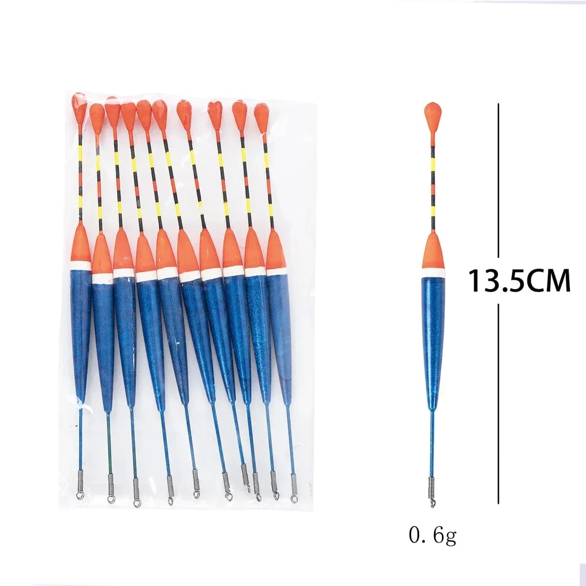 Lot promotion de 10 flotteurs lumineux pêche avec bâtonnets et bulles d'eau pour accessoires de pêche