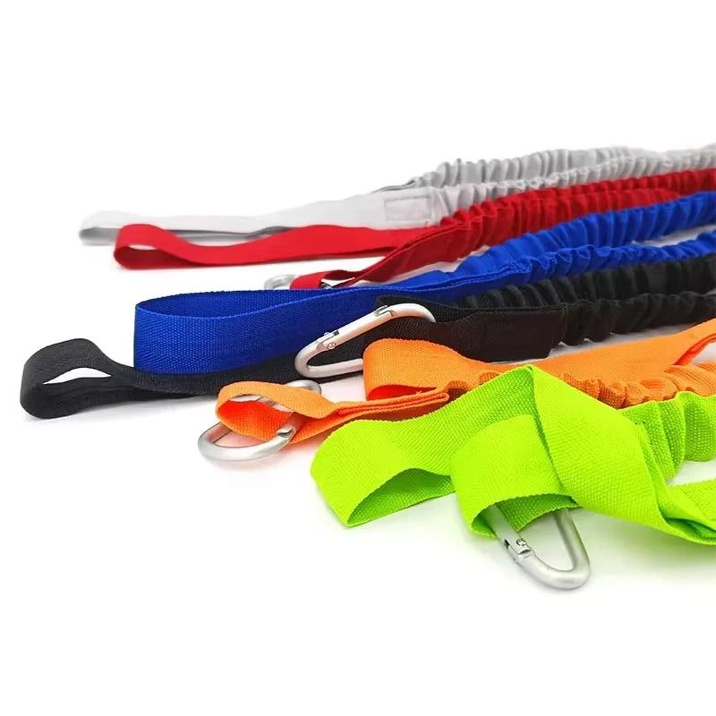 Laisse réglable pour pagaie de kayak élastique - Cordon spiralé avec crochet de sécurité pour bateau et perche