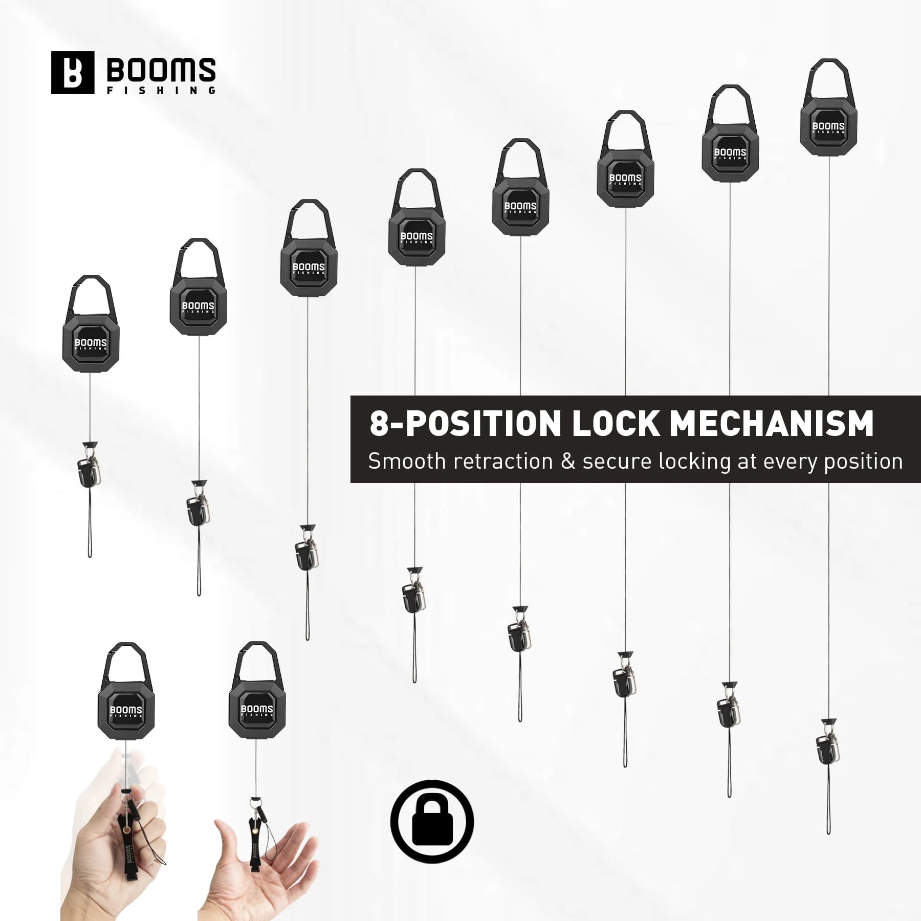 Rétracteur Pêche 75cm Zinc Alloy - Clé Porte-clés Lourd - Cordon Rétractable - Outils Pêche Professionnels