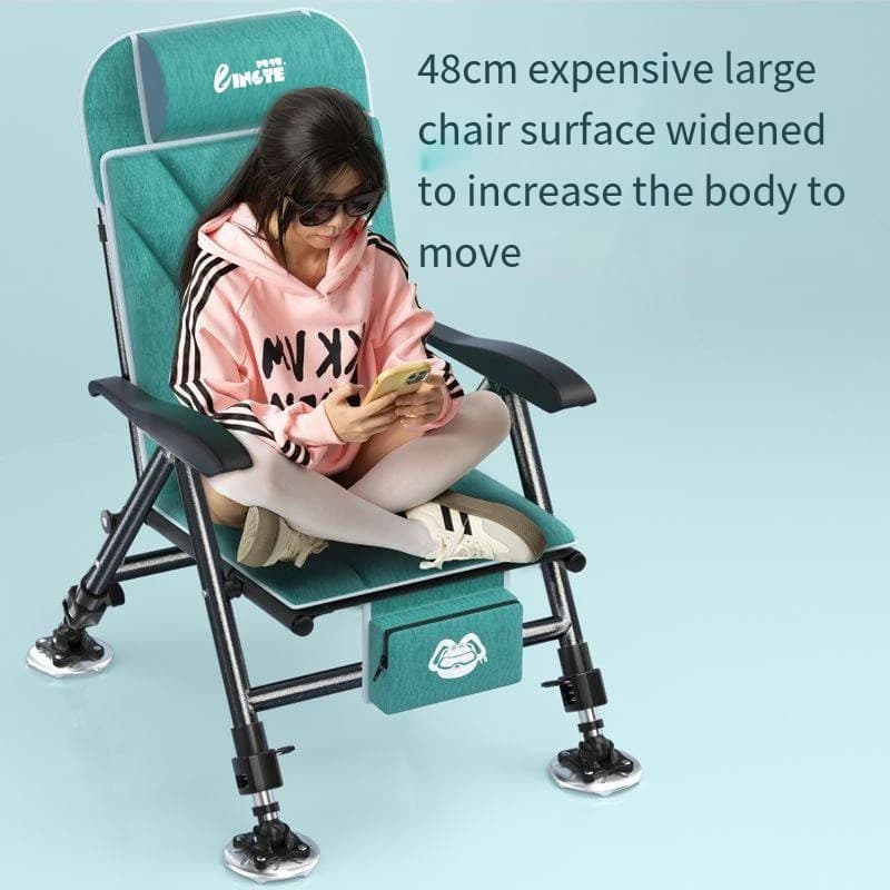 Chaise pêche européenne 2024 design anti-gravité - Siège pliant acier épaissi pour pêche eau douce