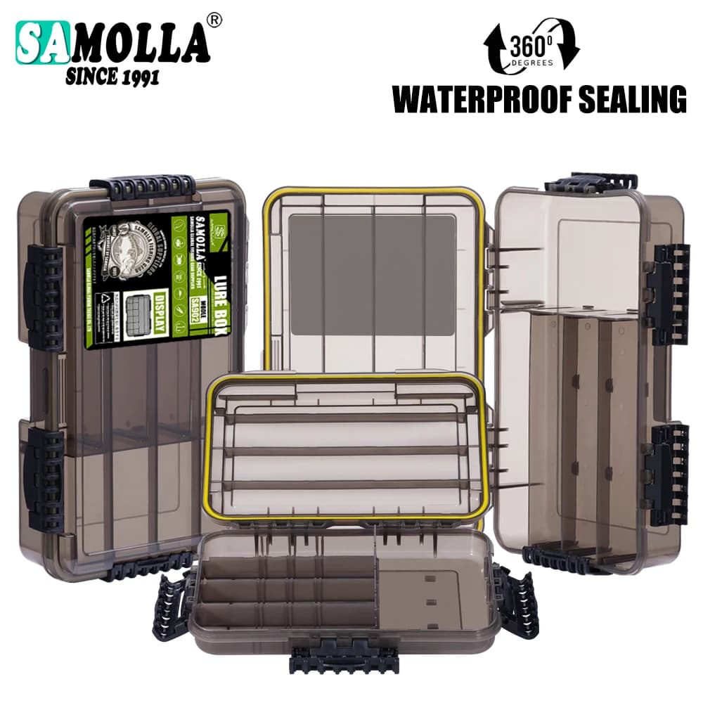 Boîte de pêche étanche SAMOLLA grande capacité, rangement pour leurres hameçons et accessoires de pêche portables